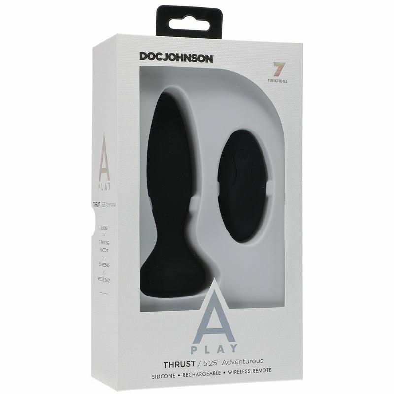 Anal Vibes | A-Play Adventurous Thrust Silicone Black Anal Plug with Remote Anal Vibes Anal Vibes