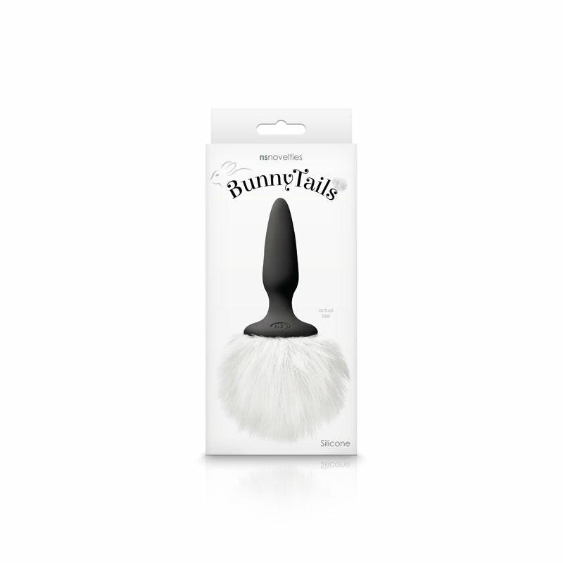 Butt Plugs | Bunny Tails Mini Black Plug with White Fur Anal Toys Butt Plugs