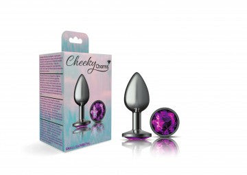 Butt Plugs | Cheeky Charms Gunmetal Grey Purple Gem Butt Plug Anal Toys Butt Plugs