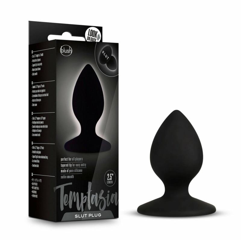 Butt Plugs | Temptasia Black Slut Plug Anal Toys Butt Plugs