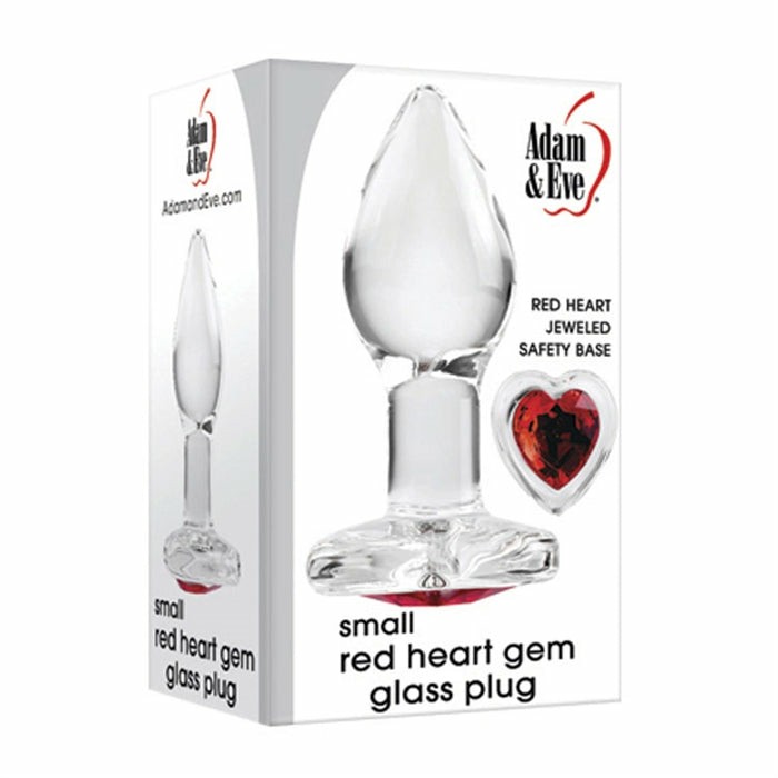 Glass Sex Toys | Red Heart Gem Glass Anal Plug Dildos Glass Sex Toys