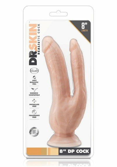 Realistic | Dr. Skin Vanilla 8 Inch DP Cock Dildos Realistic