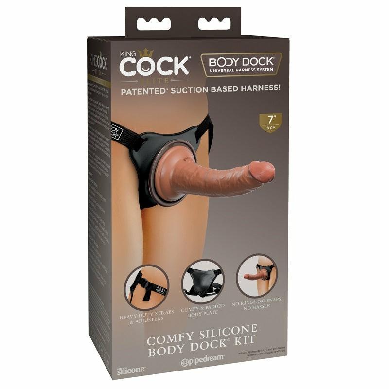 Realistic | Pipedream King Cock Elite Comfy Silicone Body Dock Kit Dildos Realistic