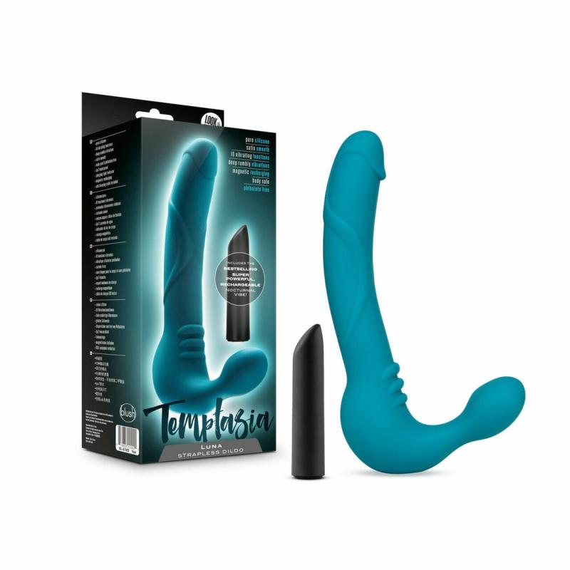 Realistic | Temptasia Teal Luna Strapless Silicone Dildo Dildos Realistic