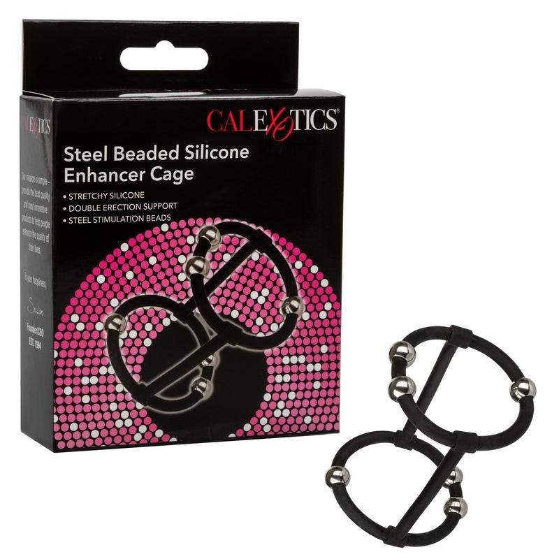 Rubber Rings | Steel Beaded Silicone Enhancer Cage Cock Rings Rubber Rings