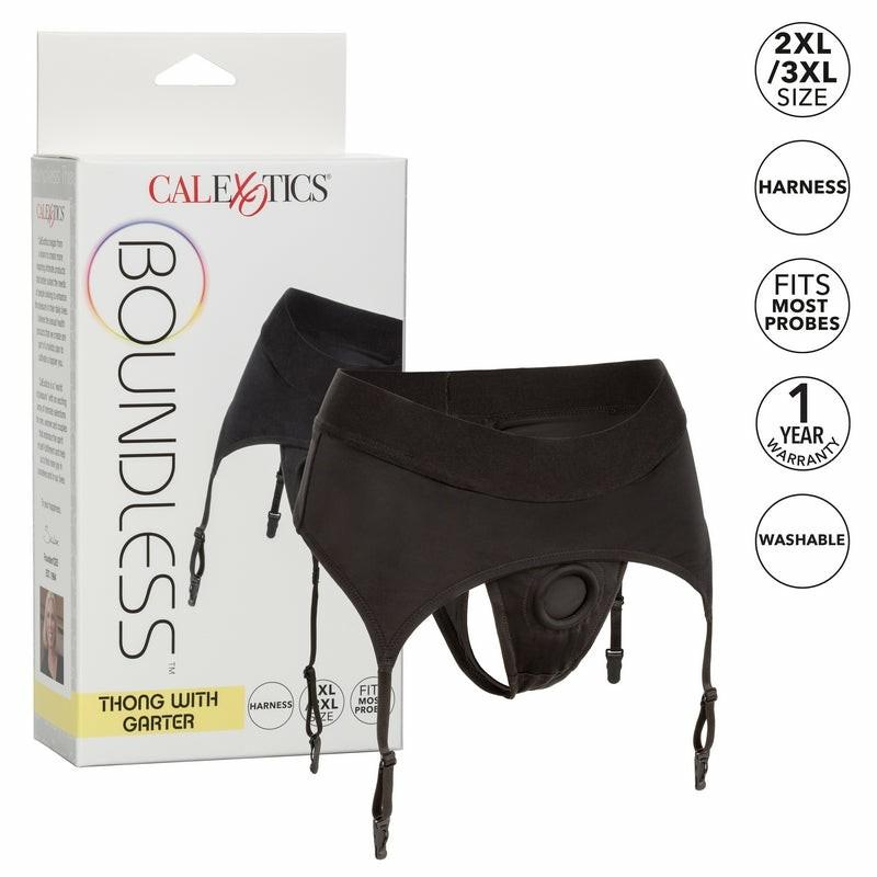 Strap-Ons & Harness | Boundless Thong with Garter 2XL/3X Dildos Strap-Ons & Harness