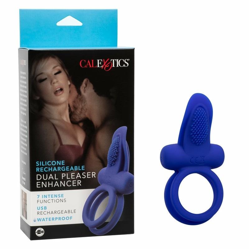 Vibrating Cock Rings | Dual Pleaser Enhancer Silicone Ring Cock Rings Vibrating Cock Rings