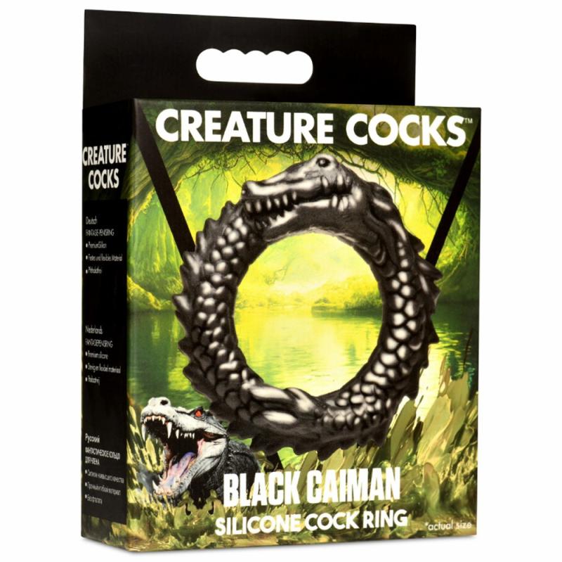 Rubber Rings | Black Caiman Silicone Cock Ring Cock Rings Rubber Rings