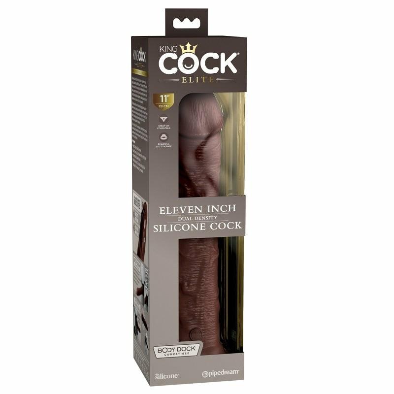 Realistic | King Cock Elite 11” Silicone Cock Brown Dildos Realistic