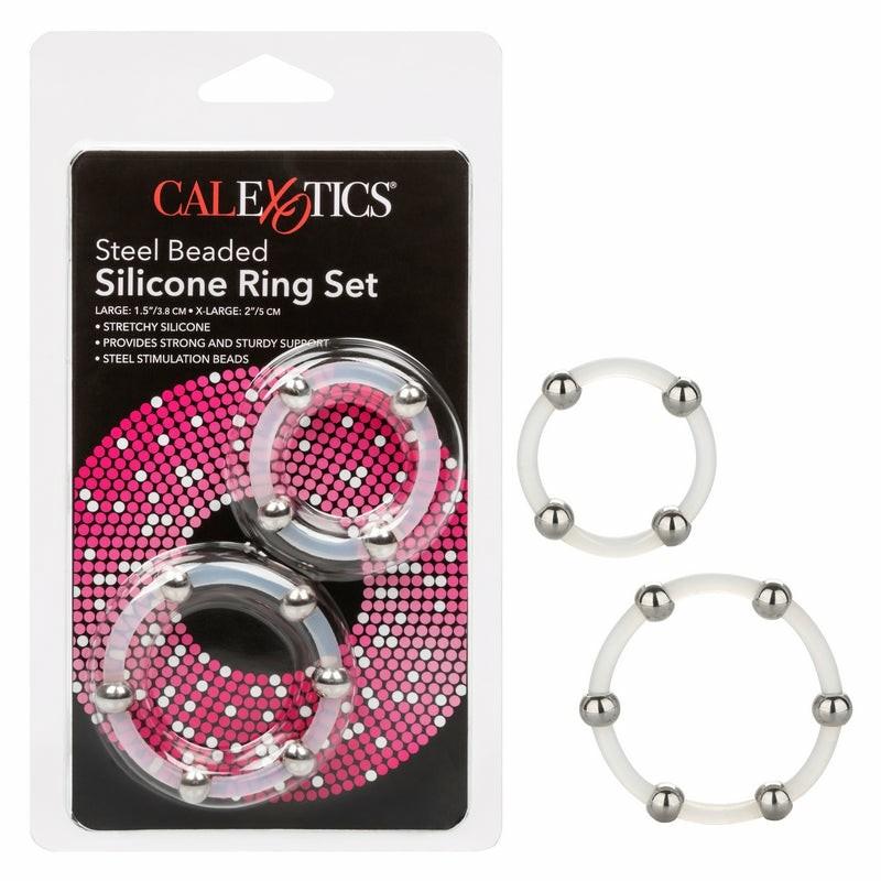 Rubber Rings | Steel Beaded Silicone Ring Set Cock Rings Rubber Rings