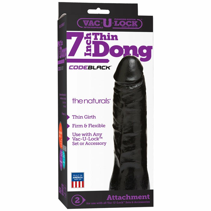 Realistic | CodeBlack Vac-U-Lock 7″ Thin Dong Dildos Realistic